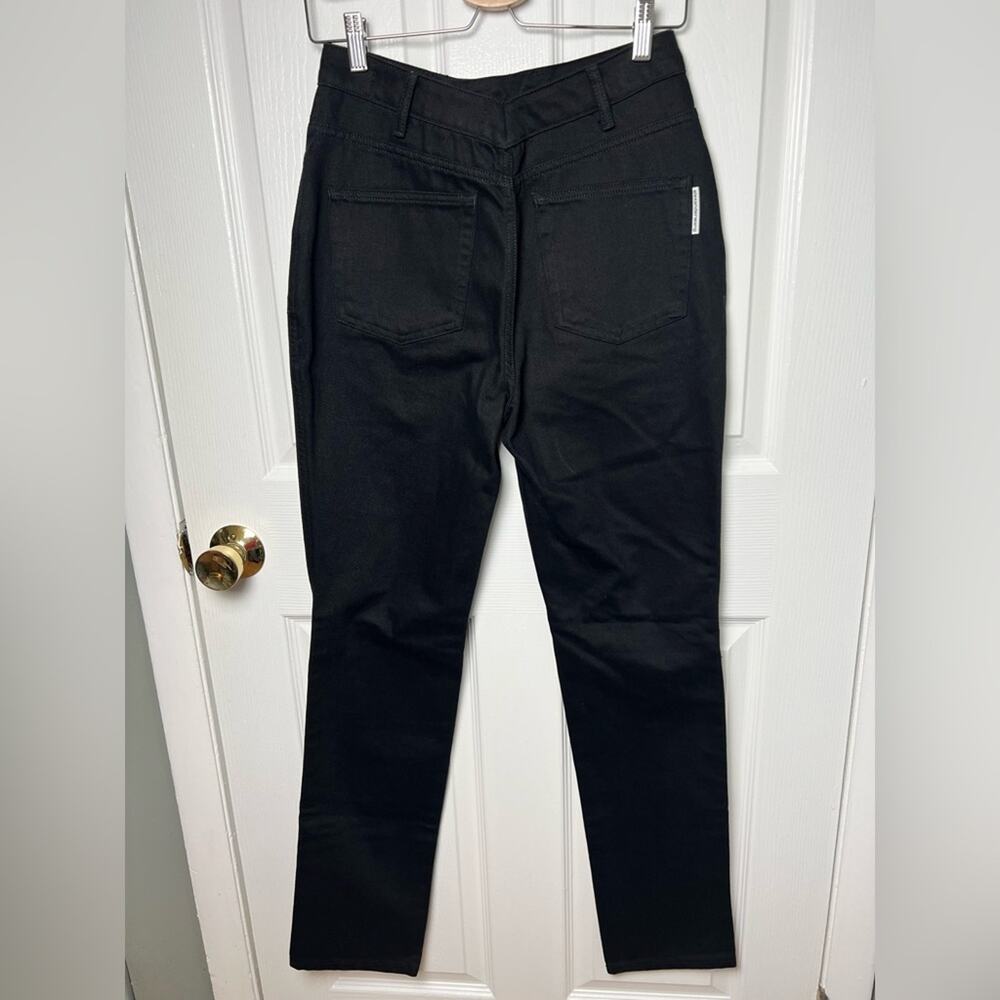 Alexander Wang Womens High Rise Dipped Back Distressed Knee Black Jeans 27 - Picture 8 of 12